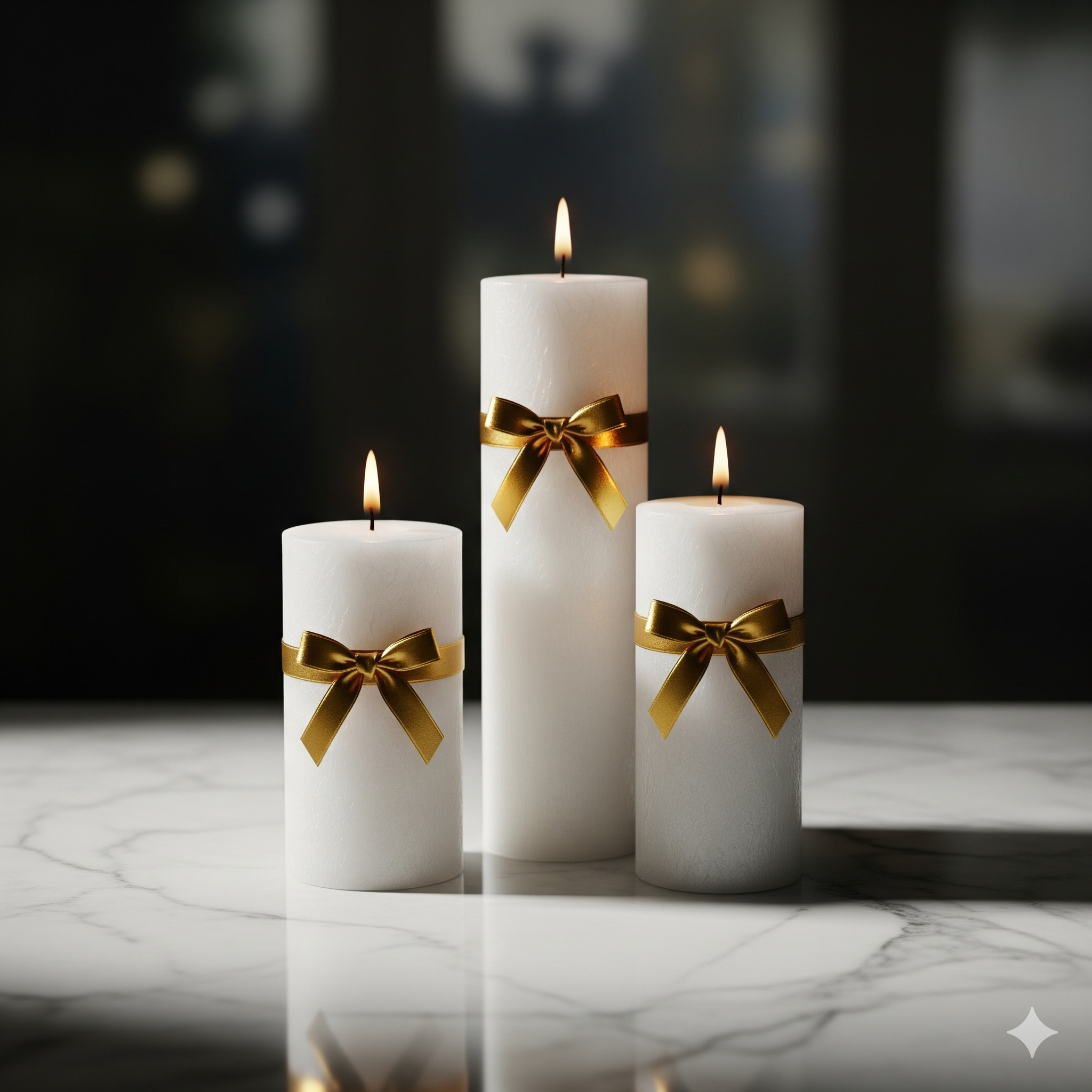 Elegant White Candle Set