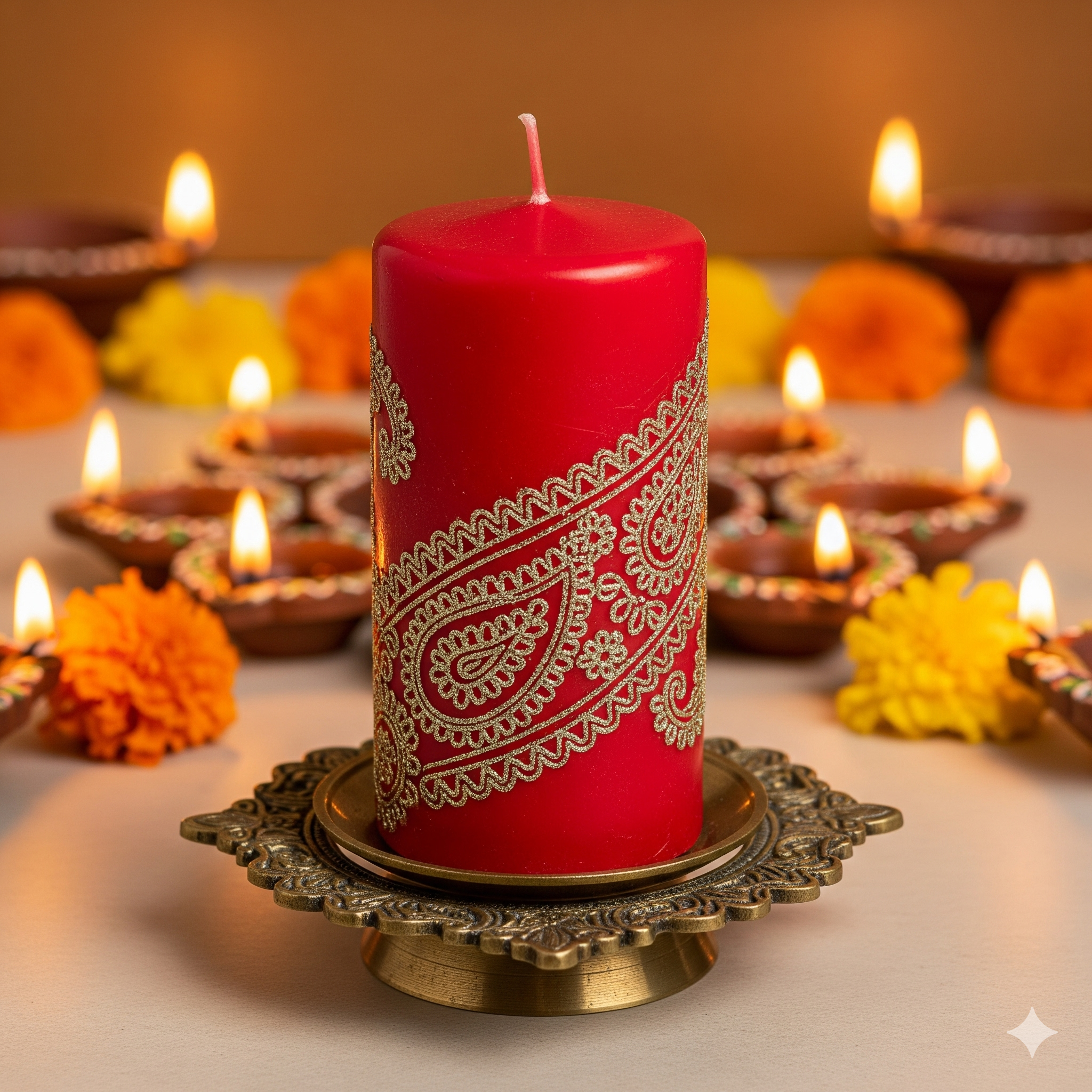 Large Red Wax Candle